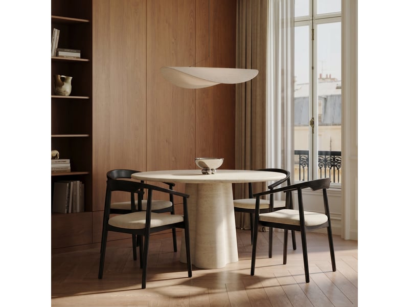  Table à manger micro ciment en mdf finition microciment micro ciment iris STM22MCBL - Conforama B