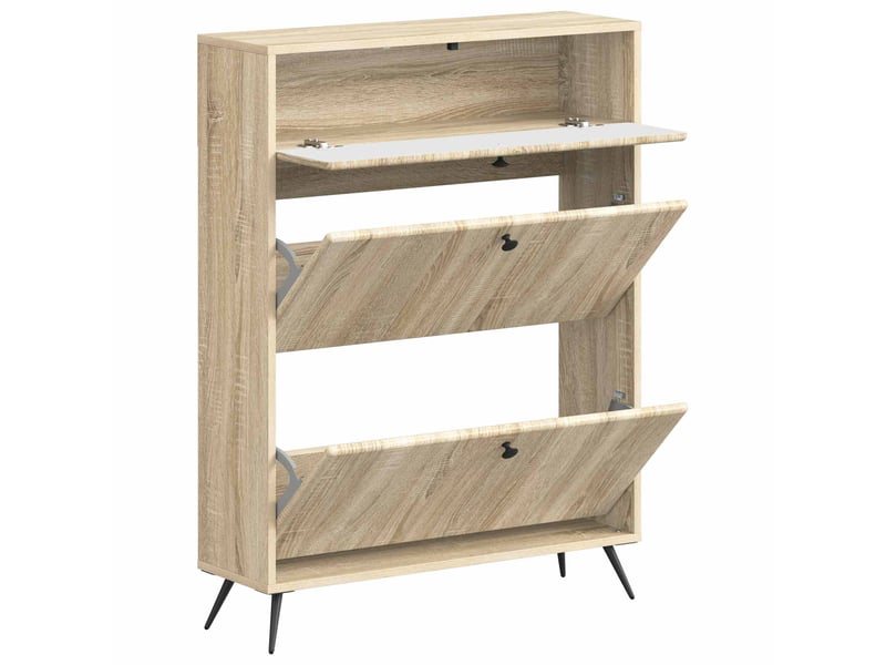  Meuble à chaussure, cabinet à chaussures breda 78x24x103 cm bois d'ingénierie shl559  - Conforama C