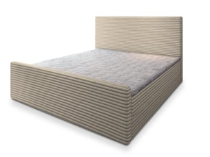 Lit avec rangement 180x200 cm <strong>MASSENO</strong> <strong></strong> coloris beige