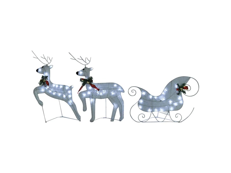  Décoration de noël renne et traîneau 140 led extérieur blanc  - Conforama D