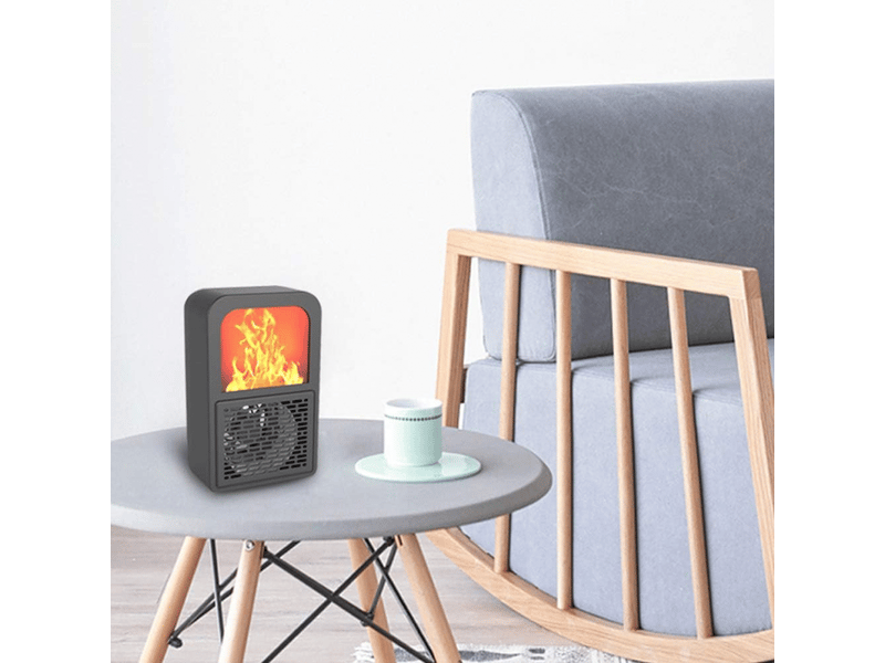  Chauffage 3d pour cheminée domestique de bureau mini chauffage électrique pour cuisinière d'hiver, noir  - Conforama B