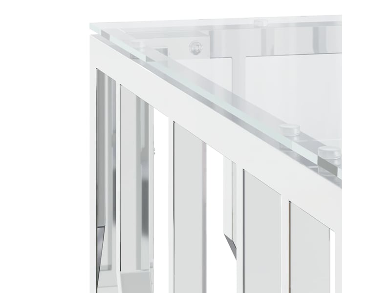  Table basse - table de salon - table à thé 80x80x40 cm acier inoxydable et verre  - Conforama E