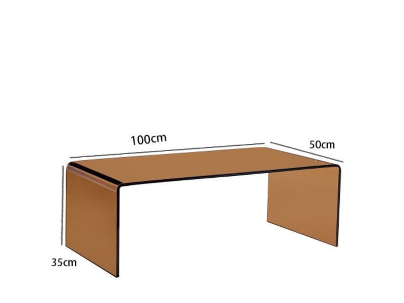 Table basse en verre trempé cintré marron homvra - Conforama E