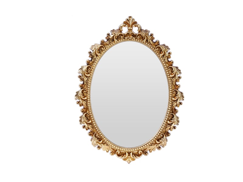  Miroir mural classique en résine – miroir en relief de style européen – décoration bohème pour salon ou bureau – 27 x 20 cm  - Conforama A
