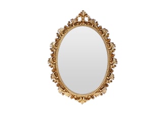 Miroir ovale à poser coloris jaune - 1 cm x 1 cm