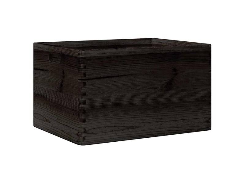  Boîte de rangement, coffre de rangement avec poignées noir 40x30x23 cm bois de pin massif  - Conforama A