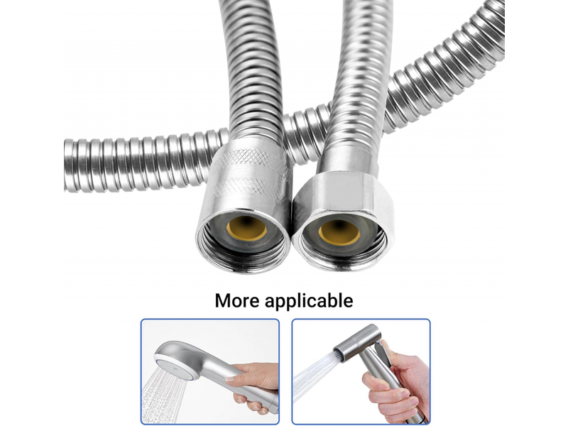  Tuyau de douche, tuyau de douche de 2 mètres, tuyau de douche en acier inoxydable, interface haute pression standard g12  - Conforama E