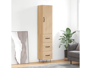 Buffet haut - bahut - meuble de rangement chêne sonoma 34,5x34x180 cm bois d'ingénierie