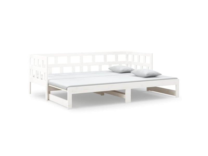  Lit simple- lit adulte -  lit coulissant sans matelas blanc 2x(80x200)cm  - Conforama A