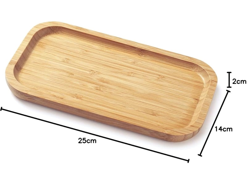 Plateau bambou, plateau de service bois, plateaux pour articles de toilette, 25 x 14 x 2 cm - Conforama B