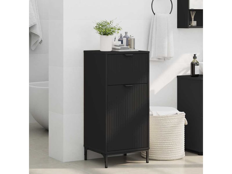 Cabinet de salle de bain, armoire salle de bain avec tiroir noir 39,5 x 36 x 88 cm cf65230 - Conforama D
