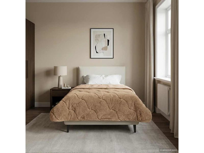  Couette - duvet d'été 140 x 220 cm été taupe respirant  - Conforama B