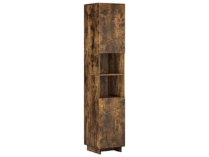 Meuble de rangement salle de bain chêne fumé 36.5x38x180 cm