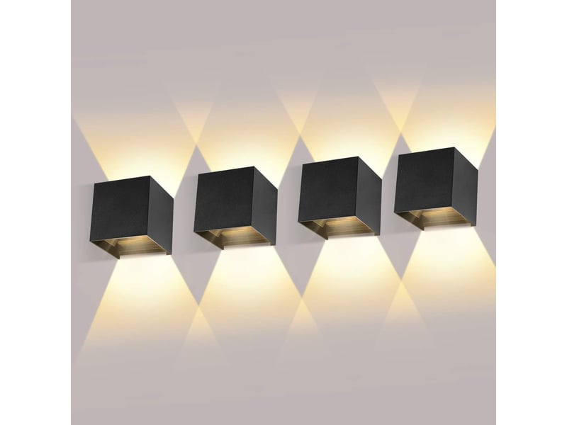  Applique murale interieurexterieur 4 pack  avec angle de faisceau réglable 6w  - Conforama B