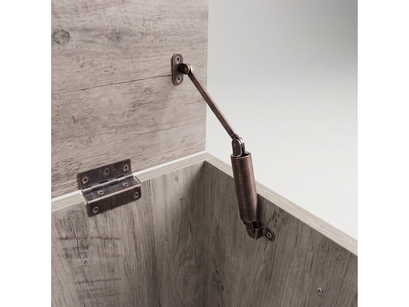  Kura - coffre de rangement 100 x 50 x 40 cm avec charnières de sécurité et tiroirs en bois de style industriel  - Conforama C