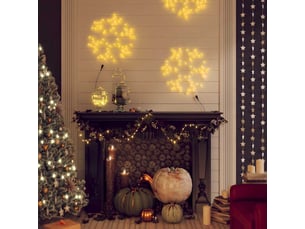 Figure de flocon de neige de noël et 72 led blanc chaud 38x37cm