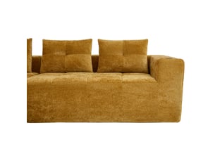 Canapé d'angle 258x163 cm chenille jaune design minimaliste confortable salon appartement