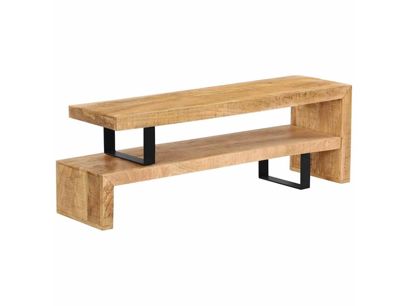 Meuble tv - banc tv - meuble de rangement bois de manguier massif  - Conforama E