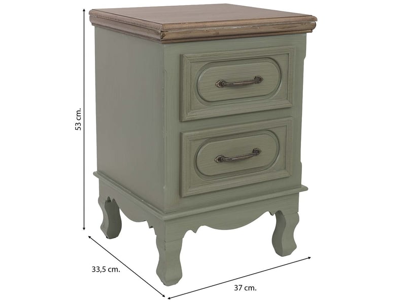 Table de chevet en bois vert 37x33,5x53 cm h  - Conforama D