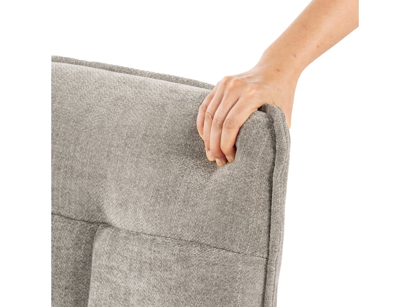  Fauteuil salon fonction d'inclinaison pivotant sur 360° avec dossier en tissu chenille gris  - Conforama R