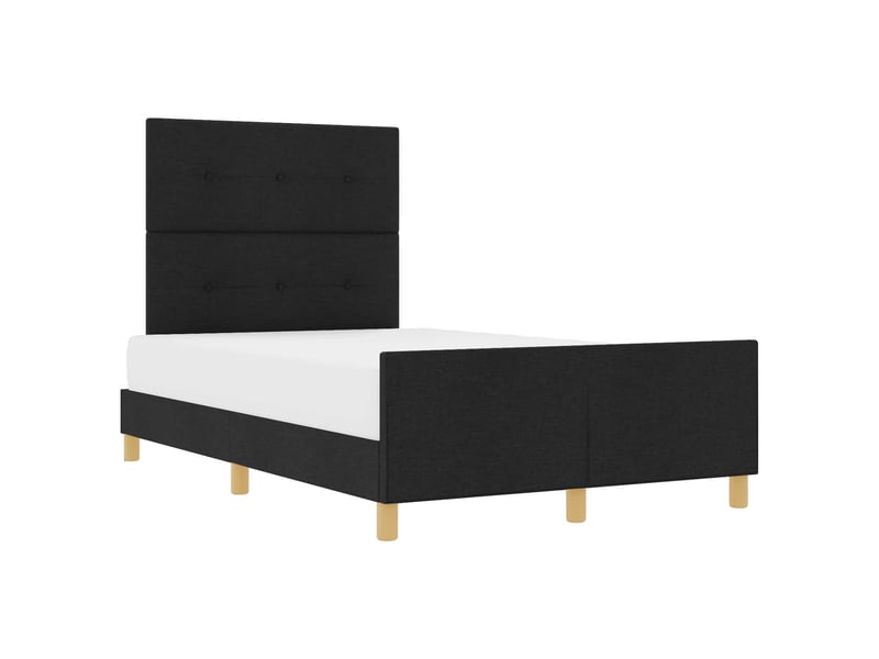  Lit double- lit adulte -  cadre de lit avec tête de lit noir 120 x 190 cm tissu  - Conforama A