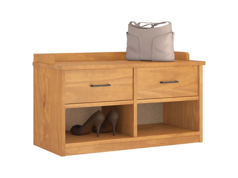  Banc de couloir, banc de rangement sandnes 87x40x50 cm bois de pin massif shl25037  - Conforama D