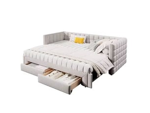 Lit banquette 90x200 cm MAISENTIEL coloris beige