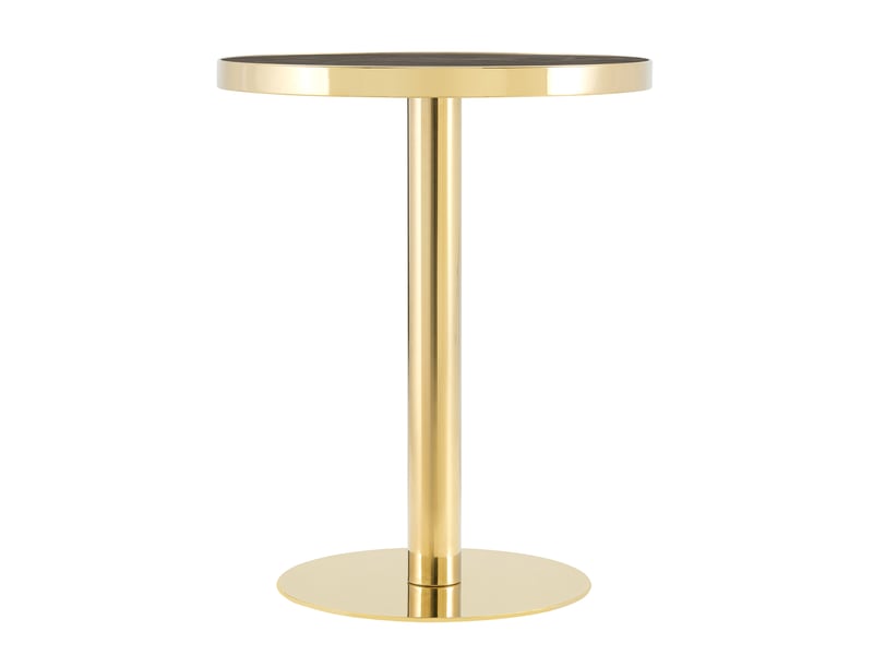  Table d'appoint ronde 60 x 60 cm en mdf gris et or  - Conforama D