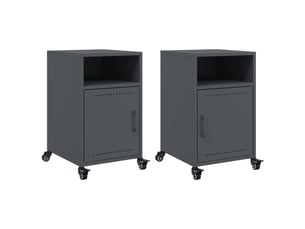 Lot de 2 tables de chevet - cabinet de chevet - table de nuit anthracite 36x39x59 cm acier