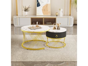 Table basse coloris blanc <strong></strong> <strong></strong>