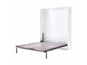 Lit mural escamotable blanc 160x200 cm - armoire lit à ouverture manuelle - matelas nuage 160x200 cm