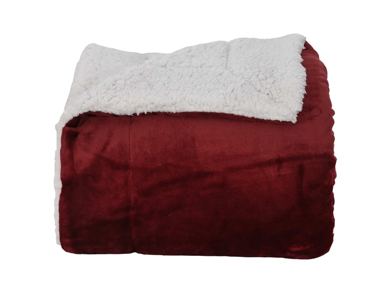 Plaid canapé bordeaux 220x240 cm 2.67 kg polaire - Conforama D