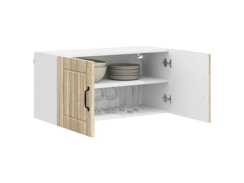 Meuble mural de cuisine, armoire de cuisine chêne sonoma 80x31x40cm shl4559 - Conforama C