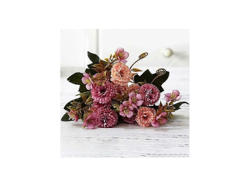  Bouquet de plantes artificielles en pot, œillets artificiels élégants en tissu, décoration pour salonbleu  - Conforama E