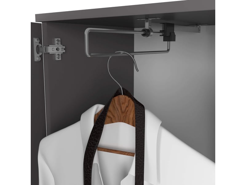 Ensemble de meubles d'entrée entro gris graphite avec armoire et miroir 95 cm 3 portes 1 tiroir 7 étagères 95x35x183 cm Ensemble d'entrée ENTRO - Conforama D