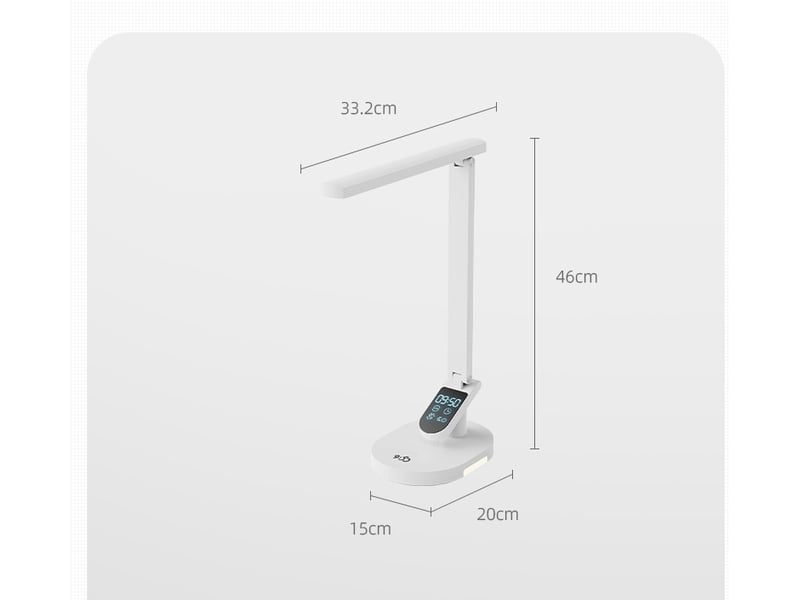  Lampe de bureau led à intensité variable – port de chargement usb, blanc  - Conforama B