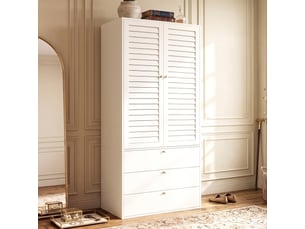Armoire 2 porte(s) battante 3 tiroir(s) <strong></strong> <strong>Qualité haut de gamme</strong> coloris blanc largeur 50 cm