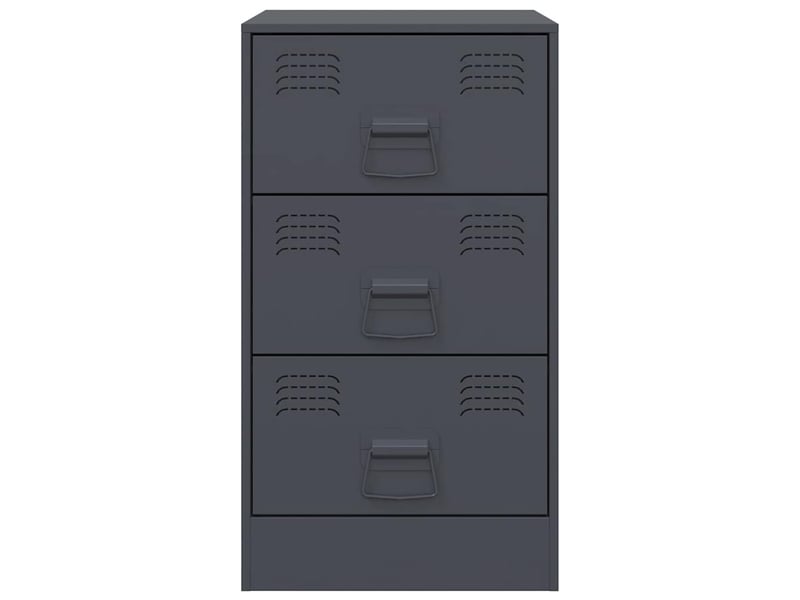  Lot de 2 tables de chevet - cabinet de chevet - table de nuit anthracite 34,5x39x62 cm acier  - Conforama D