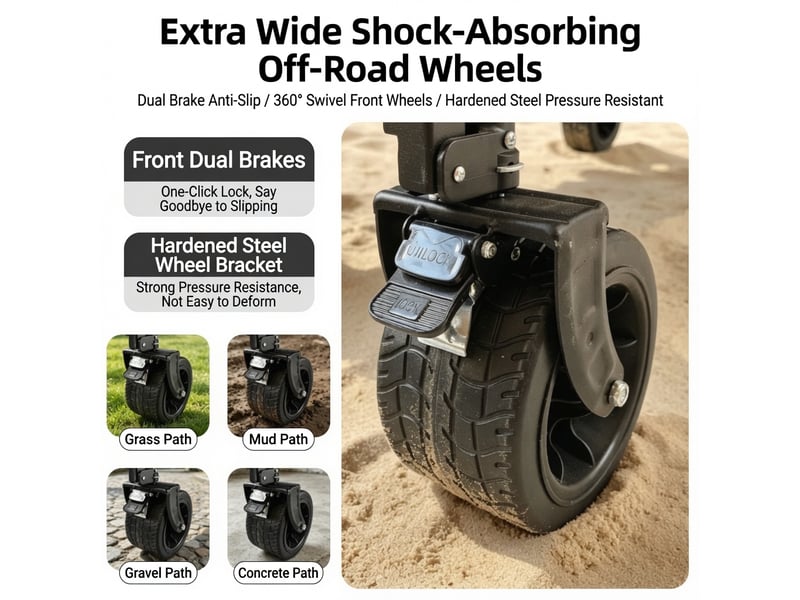  Chariot de transport pliable 450l roues larges tout terrain charge maximale de 150 kg acier carbone noir  - Conforama E
