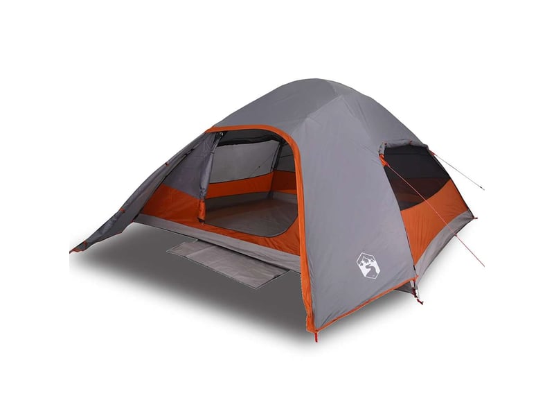  Tente de camping, tente à dôme 4 personnes gris imperméable  - Conforama A