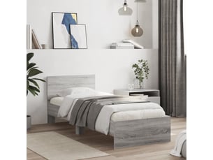 Lit adulte, lit simple, cadre de lit sans matelas avec tête de lit 90x200cm cf11065