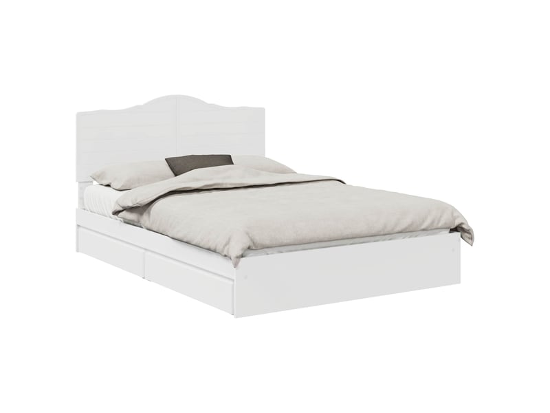  Lit double- lit adulte -  lit de rangement réglable blanc 140 x 190 cm bois d'ingénierie  - Conforama A