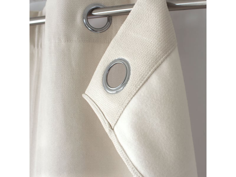  Rideaux thermique à œillets, ecru, 140x240 cm, lot de 2, velours chenillé tramé, collection blizzard, cmadeco - beige LOT2-H2058ECR140240 - Conforama D
