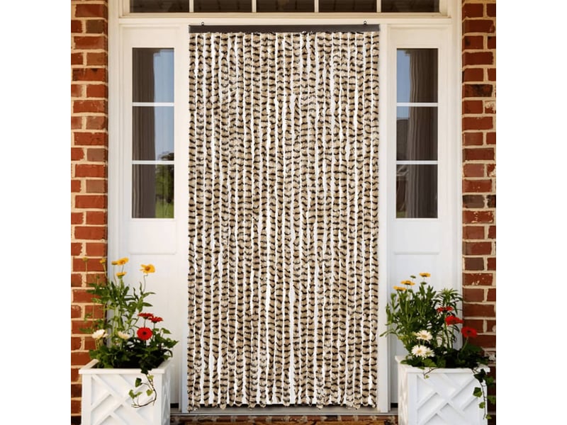  Rideau anti-mouches, moustiquaire beige et marron 100x200 cm chenille cf43497  - Conforama B