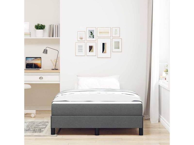  Lit double- lit adulte -  lit à ressorts gris foncé 120 x 190 cm tissu  - Conforama B
