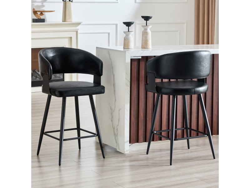 Chaise de salle à manger rembourrée moderne avec accoudoirs – style mid-century minimaliste - Conforama B