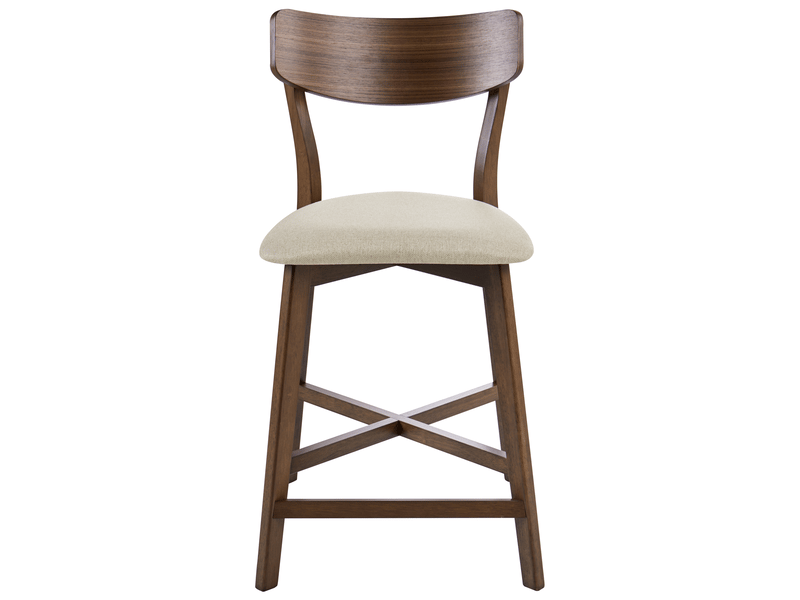 Lot de 2 chaises de bar hope bois marron foncébeige  - Conforama E