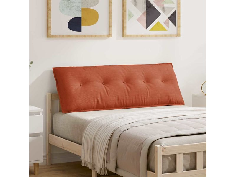 Coussin de dos, coussin de dossier rouge orange 140 x 50 cm tissu en velours côtelé cf55010 - Conforama B