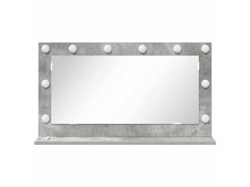 Miroir de vanité, miroir de coiffeuse gris béton 80 x 45 x 18 cm rectangulaire cf62778 - Conforama D
