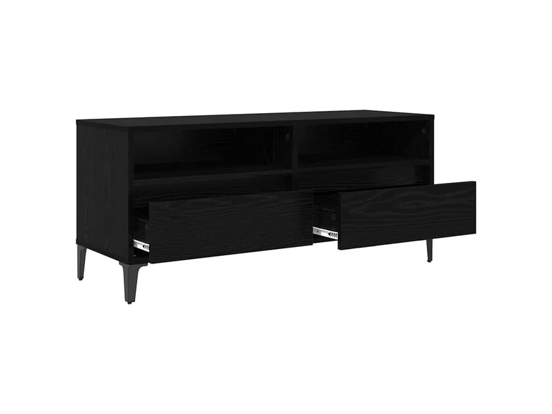  Meuble tv - banc tv - meuble de rangement avec tiroir chêne noir 100 x 34,5 x 44,5 cm  - Conforama E